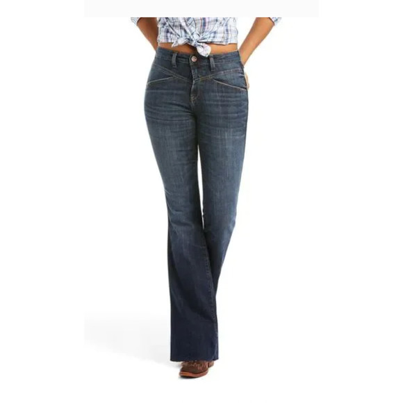 Ariat Denim - Ariat Real High Rise Flared Leg Jeans Brynlee Raw Hem 31R